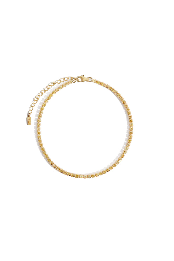 Tennis Anklet in Gold