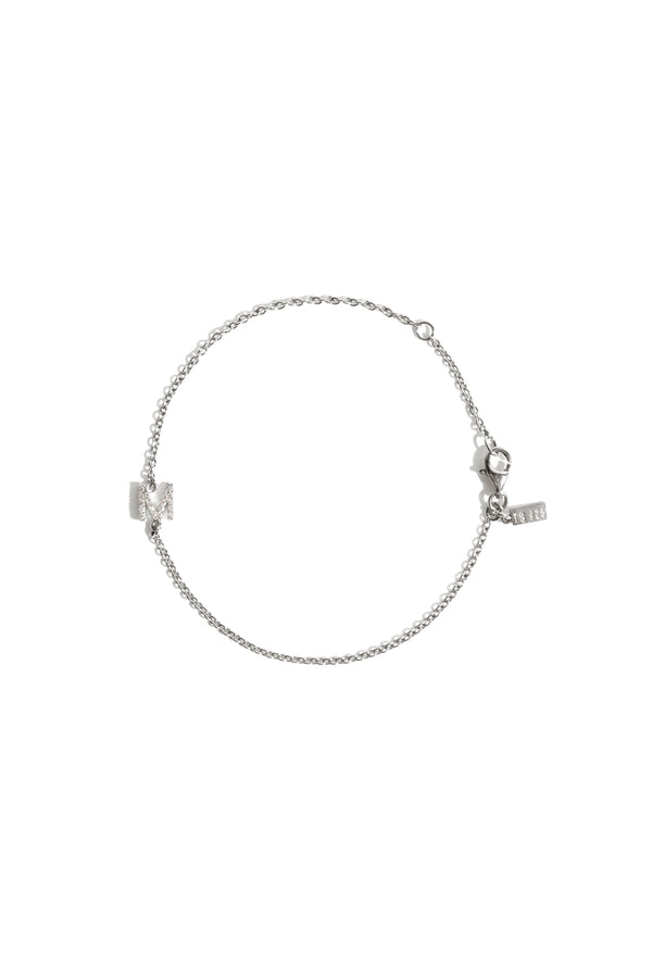 Bracelet Alphabétique Pavé en Argent