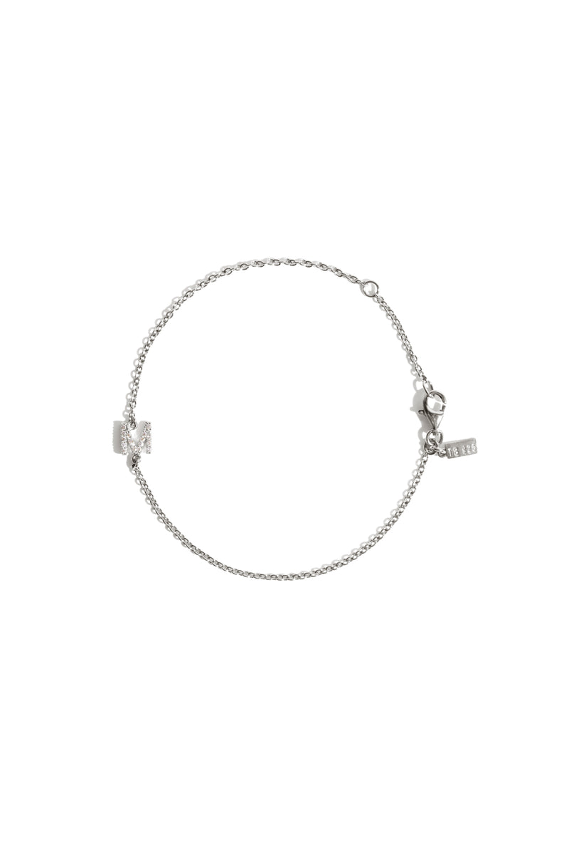 Bracelet Alphabétique Pavé en Argent