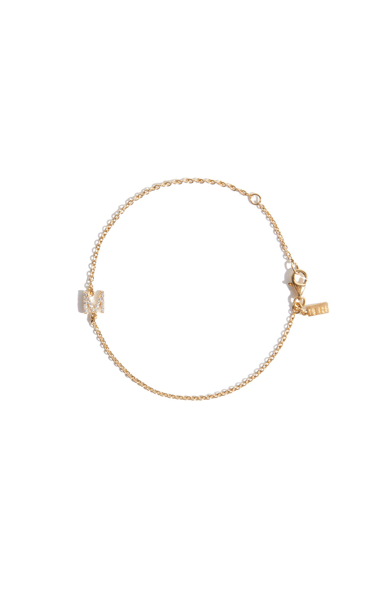 Alphabetic Pavé Bracelet in Gold