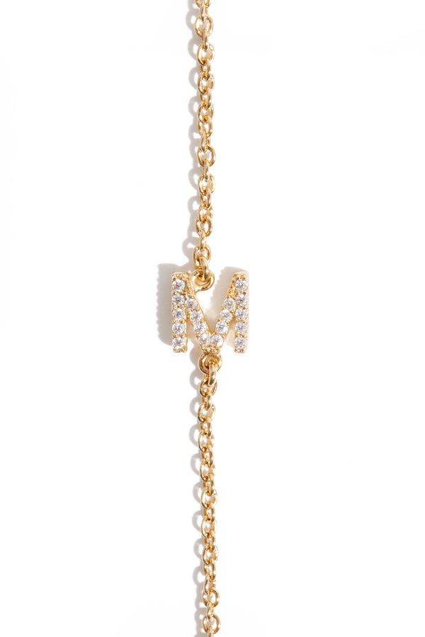 Alphabetic Pavé Bracelet in Gold