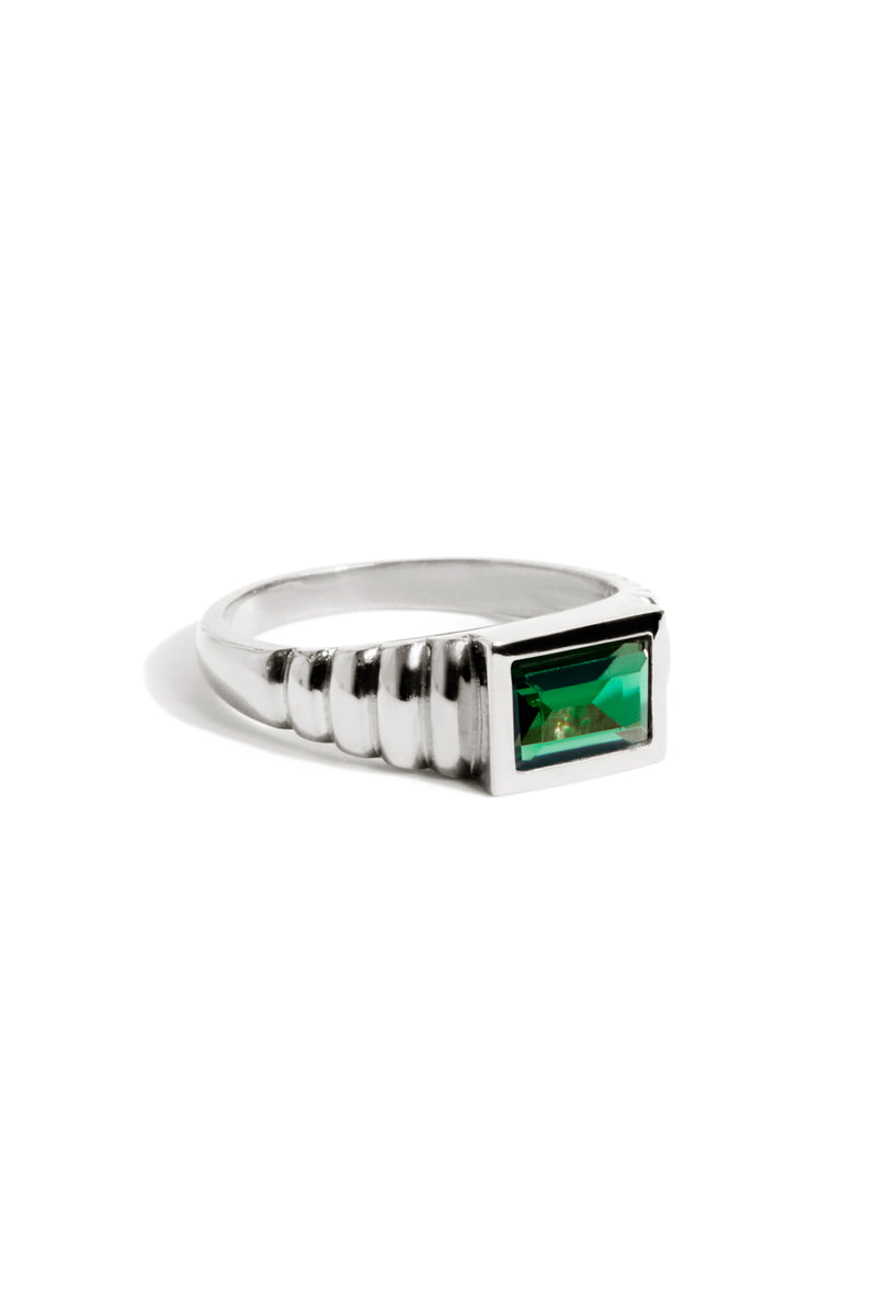 Baguette Art Deco Ring in Silver