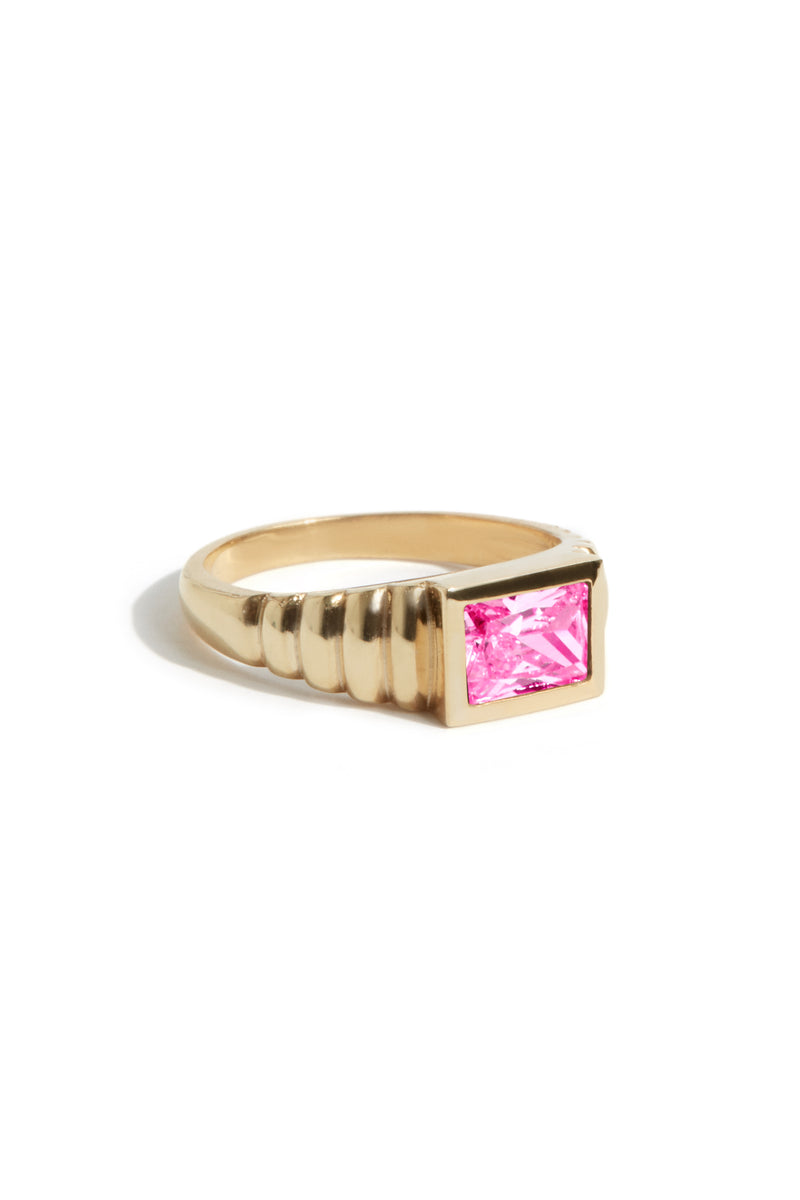 Baguette Art Deco Ring in Gold