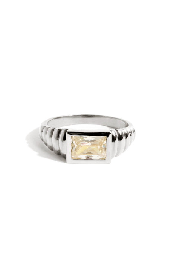 Baguette Art Deco Ring in Silver