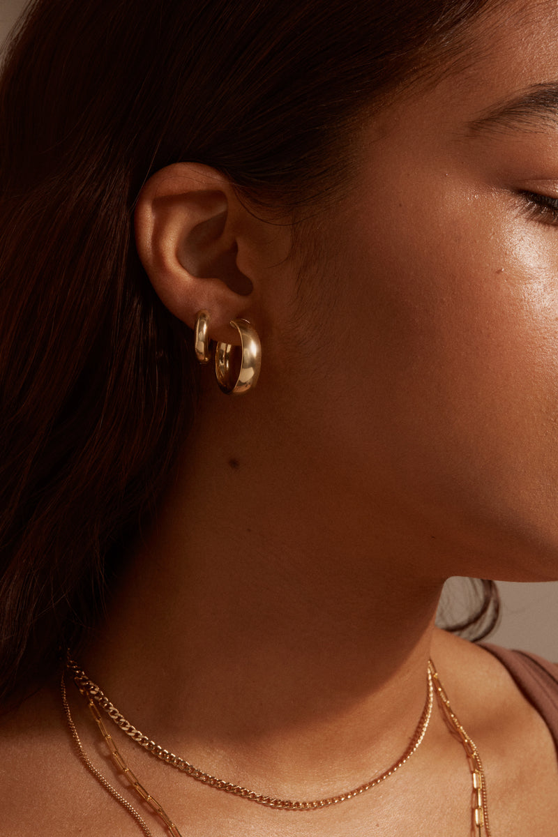 Chunky Hoops in Gold