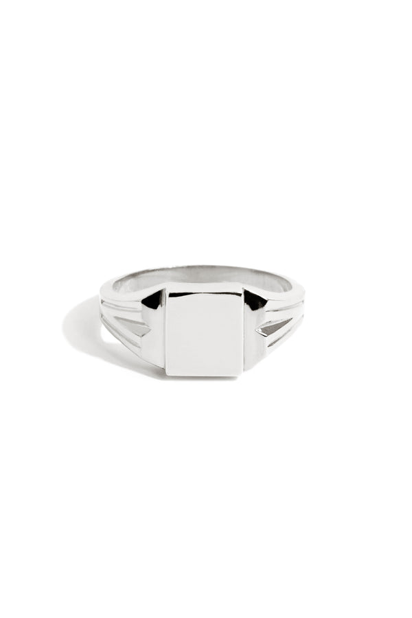 Bague Chevalière Carrée en Argent