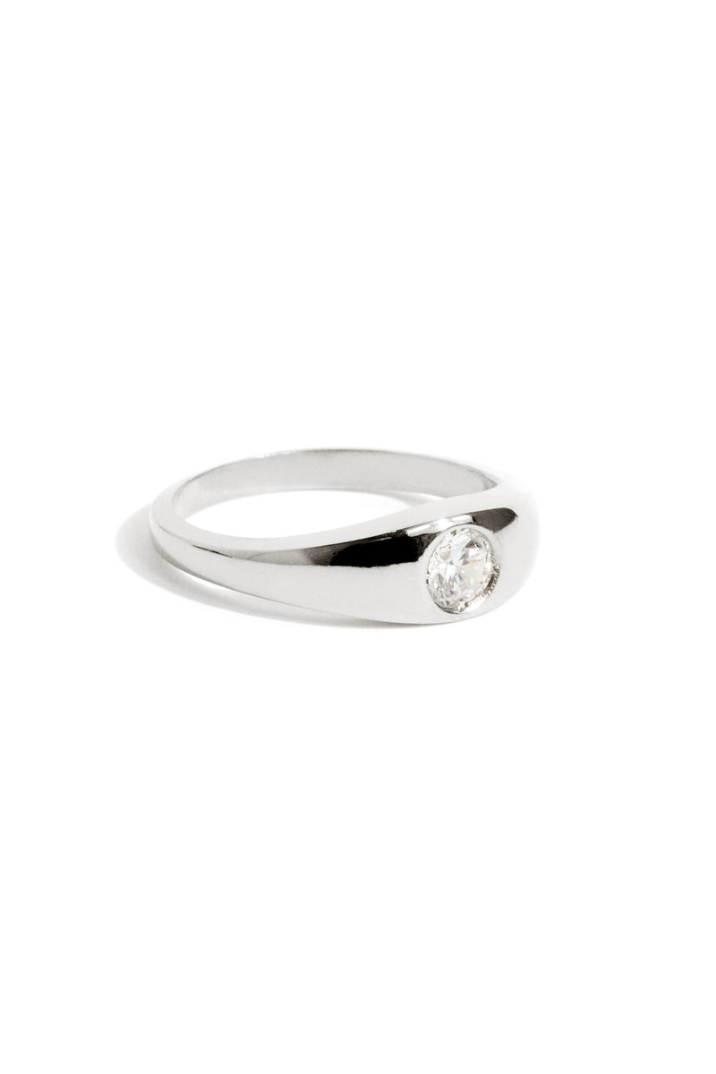 Bague Chevalière Solitaire en Argent