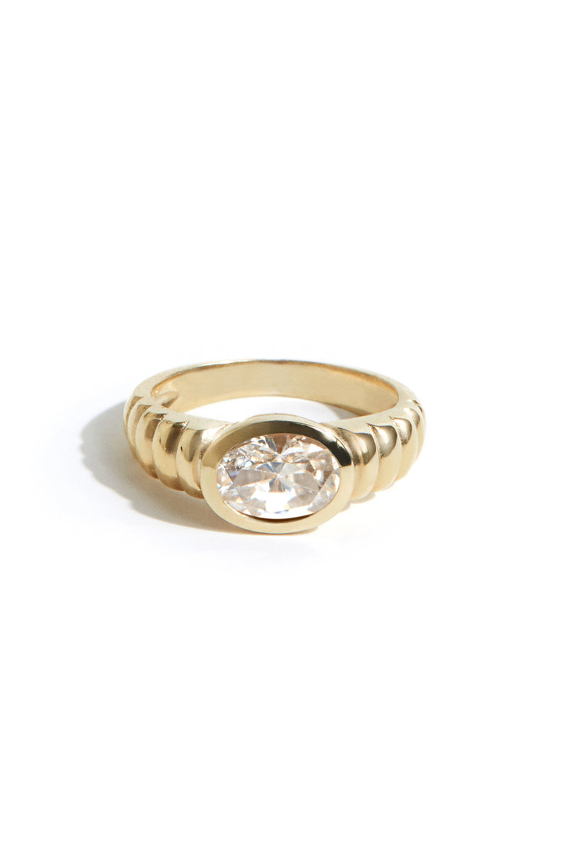 Oval Art Deco Ring in Gold