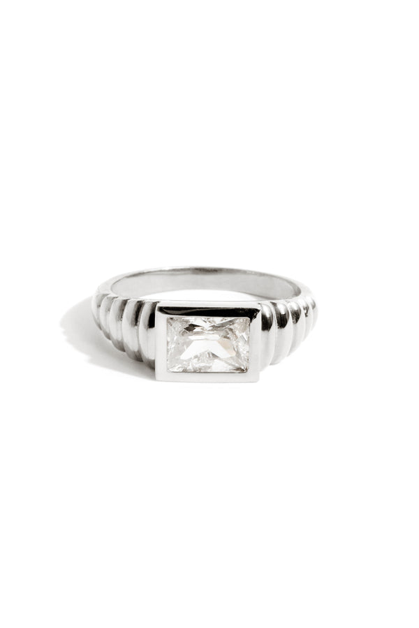 Baguette Art Deco Ring in Silver