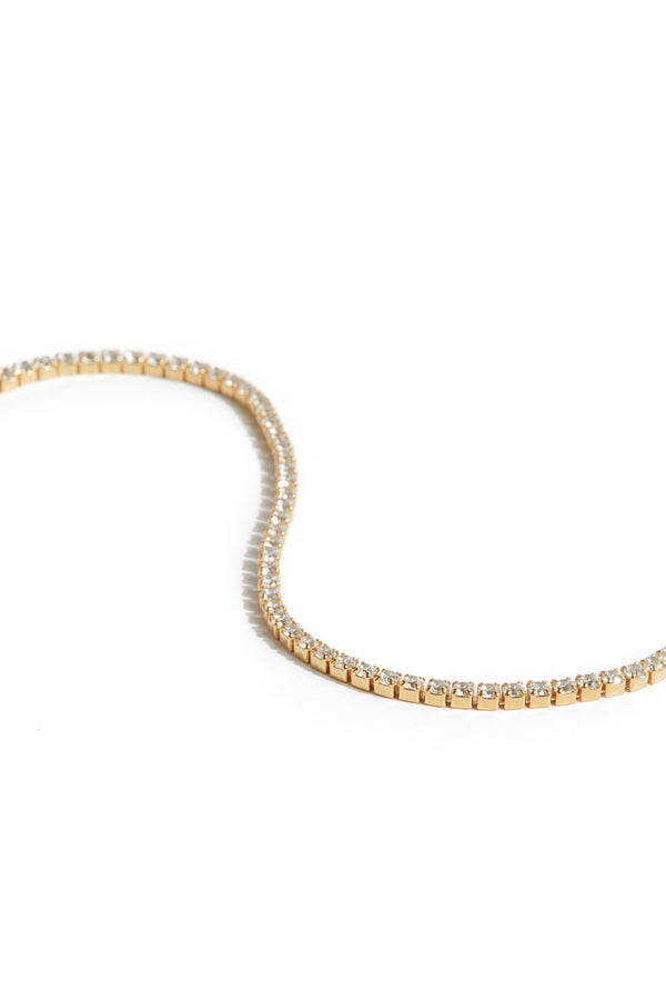 Tennis Anklet in Gold